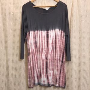 Grey and Pink Tie Dye Dress - Offers Welcome